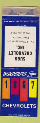 Matchbook Cover - 1967 Chevrolet Sugg Boyertown PA WEAR