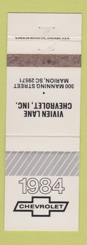 Matchbook Cover - 1984 Chevrolet Vivien Lane Marion SC WEAR