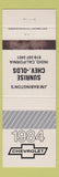 Matchbook Cover - 1984 Chevrolet Sunrise Indio CA Oldsmobile