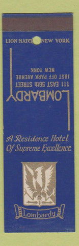 Matchbook Cover - Lombardy Hotel New York City SAMPLE