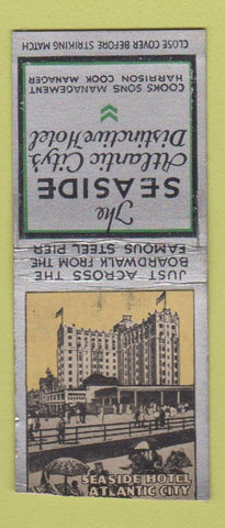 Matchbook Cover - Seaside Hotel Atlantic City NJ BOBTAIL