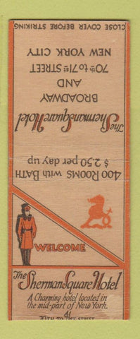 Matchbook Cover - Sherman Square Hotel New York City BOBTAIL