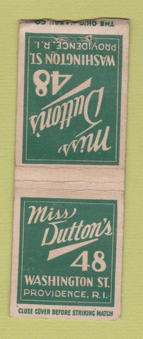 Matchbook Cover - Miss Dutton's Providence RI BOBTAIL