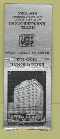 Matchbook Cover - Hotel Knickerbocker New York City WORN BOBTAIL