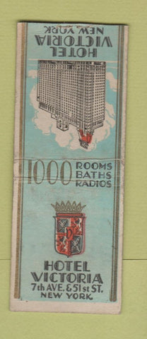 Matchbook Cover - Hotel Victoria New York City BOBTAIL