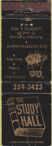 Matchbook Cover - The Study Hall girlie Schofield WI POOR