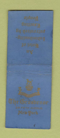 Matchbook Cover - Grosvenor Hotel New York City WEAR BOBTAIL