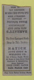 Matchbook Cover - Natick Auto Body MA low phone # WORN BOBTAIL