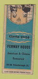 Matchbook Cover - Fenway House Boston MA WORN BOBTAIL