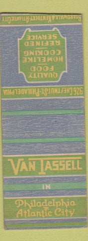 Matchbook Cover - Van Tassell Restaurant Atlantic City Philadelphia BOBTAIL