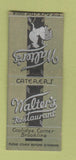 Matchbook Cover - Walter's Restaurant Brookline MA rooster deco BOBTAIL
