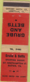 Matchbook Cover - Grube Betts Sports Goods Easton PA