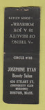 Matchbook Cover - Josephine Ryan Beauty Salon Boston MA BOBTAIL