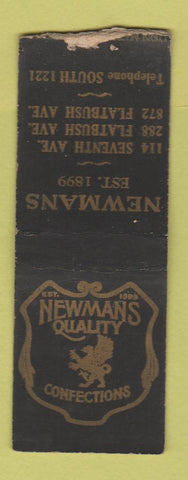 Matchbook Cover - Newman's Confections Brooklyn NY WEAR BOBTAIL