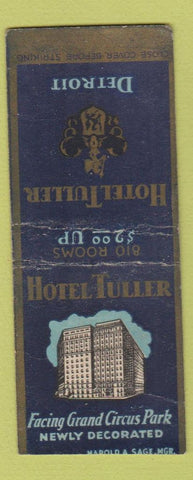 Matchbook Cover - Hotel Tuller Detroit MI WEAR BOBTAIL