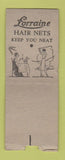Matchbook Cover - FW Woolworth Store Loraine Hair New WORN girlie BOBTAIL
