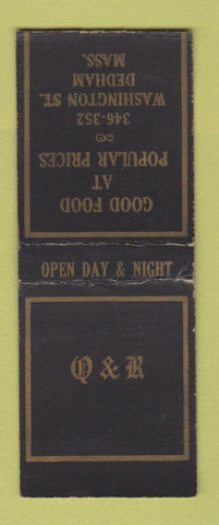 Matchbook Cover - Q&E Foods Restaurant Dedham MA WEAR BOBTAIL