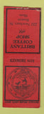 Matchbook Cover - Brittany Coffee Shop Boston MA BOBTAIL