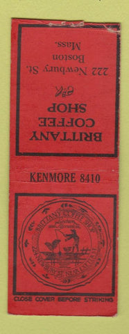 Matchbook Cover - Brittany Coffee Shop Boston MA BOBTAIL