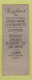 Matchbook Cover - Hopkins Soda Fountain Boston MA WORN BOBTAIL