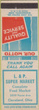 Matchbook Cover - L and P Super Market Cleveland OH