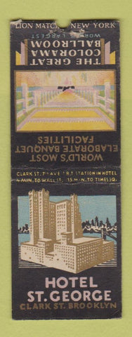 Matchbook Cover - Hotel ST George Brooklyn NY Deco early feature WEAR BOBTAIL