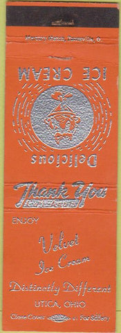 Matchbook Cover - Velvet Ice Cream Utica OH