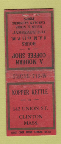 Matchbook Cover - Kopper Kettle Coffee Shop Clinton MA WEAR BOBTAIL