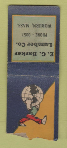 Matchbook Cover - EG Barker Lumber Woburn MA BOBTAIL