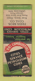Matchbook Cover - Frees Bros Coal Cities oil gas River Grove IL WORN BOBTAIL