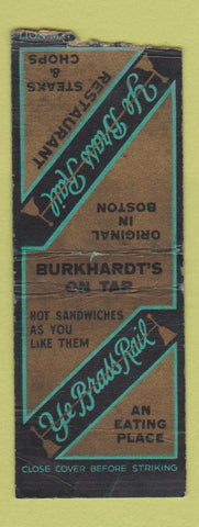Matchbook Cover - The Brass Rail Restaurant Boston MA WEAR BOBTAIL