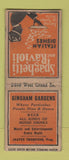 Matchbook Cover - Gingham Gardens Restaurant WORN BOBTAIL