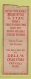 Matchbook Cover - Dell's Cigar Store Twin Falls ID WORN BOBTAIL