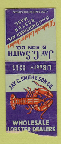 Matchbook Cover - Jay Smith Lobster dealer Boston MA WEAR BOBTAIL