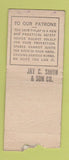 Matchbook Cover - Jay Smith Lobster dealer Boston MA WEAR BOBTAIL
