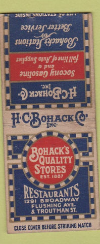 Matchbook Cover - Bohack's Stores Restaurants Brooklyn NY WEAR BOBTAIL