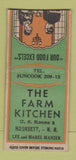 Matchbook Cover - Farm Kitchen Hooksett NH WEAR BOBTAIL