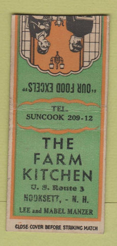 Matchbook Cover - Farm Kitchen Hooksett NH WEAR BOBTAIL