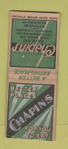 Matchbook Cover - Chapins Cleveland OH Pittsburgh deco feature WEAR BOBTAIL