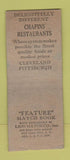 Matchbook Cover - Chapins Cleveland OH Pittsburgh deco feature WEAR BOBTAIL