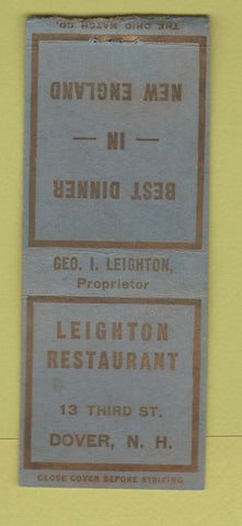Matchbook Cover - Leighton Resttaurant Dover NH BOBTAIL