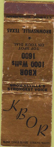 Matchbook Cover - KBOR Radio Brownsville TX WEAR