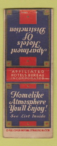 Matchbook Cover - Affiliated Hotels Chicago Detroit BOBTAIL