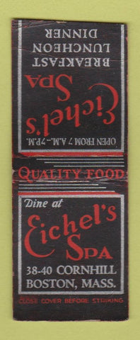 Matchbook Cover - Eichel's Spa Boston MA restaurant WEAR BOBTAIL