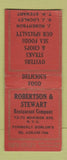 Matchbook Cover Robertson Stewart Restaurant New York City UNION QUALITY BOBTAIL