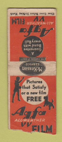 Matchbook Cover - Agfa Film McKesson Service Ansco BOBTAIL