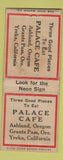 Matchbook Cover - Palace Cafe Yreka CA WEAR BOBTAIL