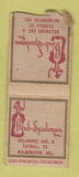 Matchbook Cover - Bird Speakman Wilmington DE BOBTAIL