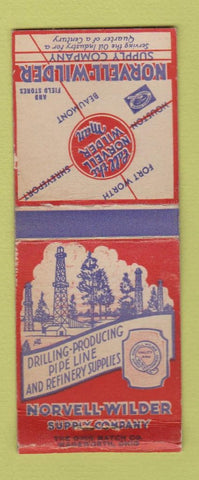 Matchbook Cover - Norvell Wilder Houston Beaumont oil well supply BOBTAIL