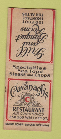 Matchbook Cover - Cavanagh's Restaurant New York City WEAR BOBTAIL